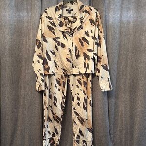 Express Animal Print Satin Pajama Set
